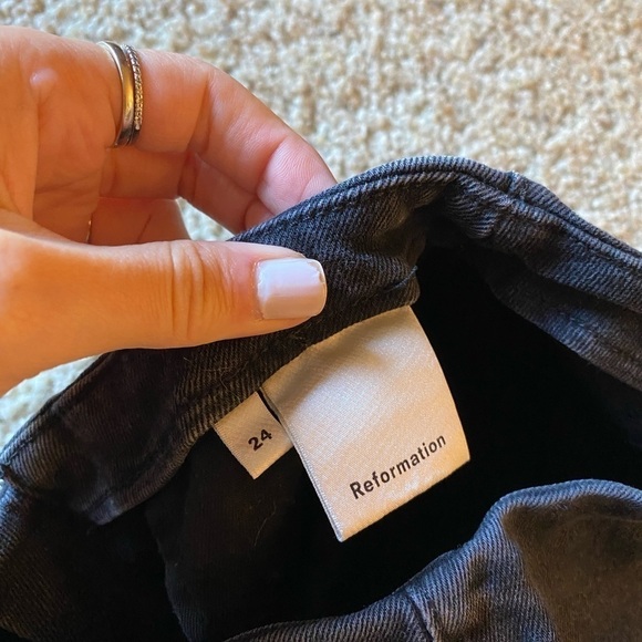 Reformation Women’s Skinny Jeans Charcoal Size 24 High Rise Zipper Detail - Picture 5 of 9